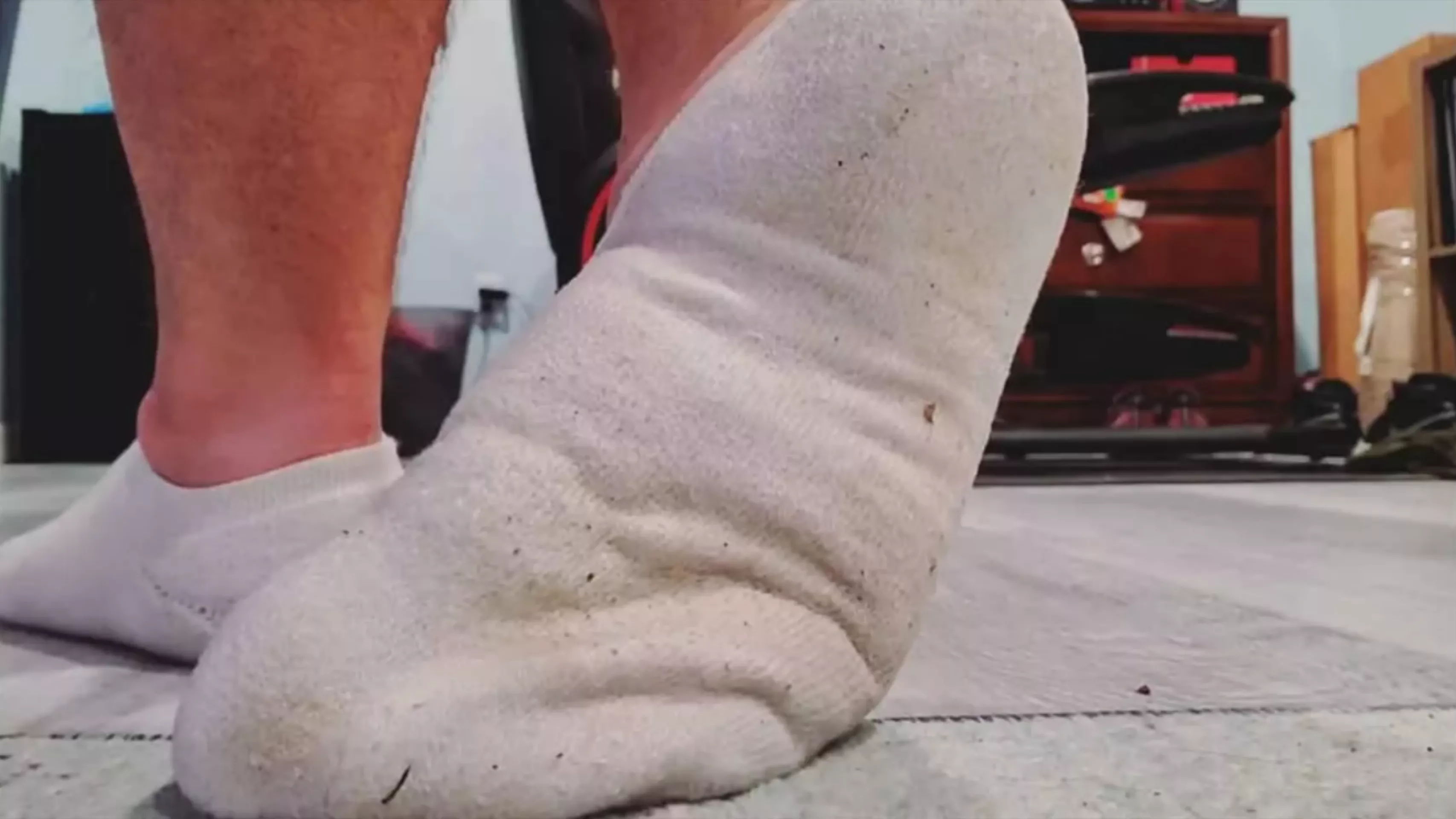 My dirty, sweaty white socks ripe with my foot scent posted by Sckb4u