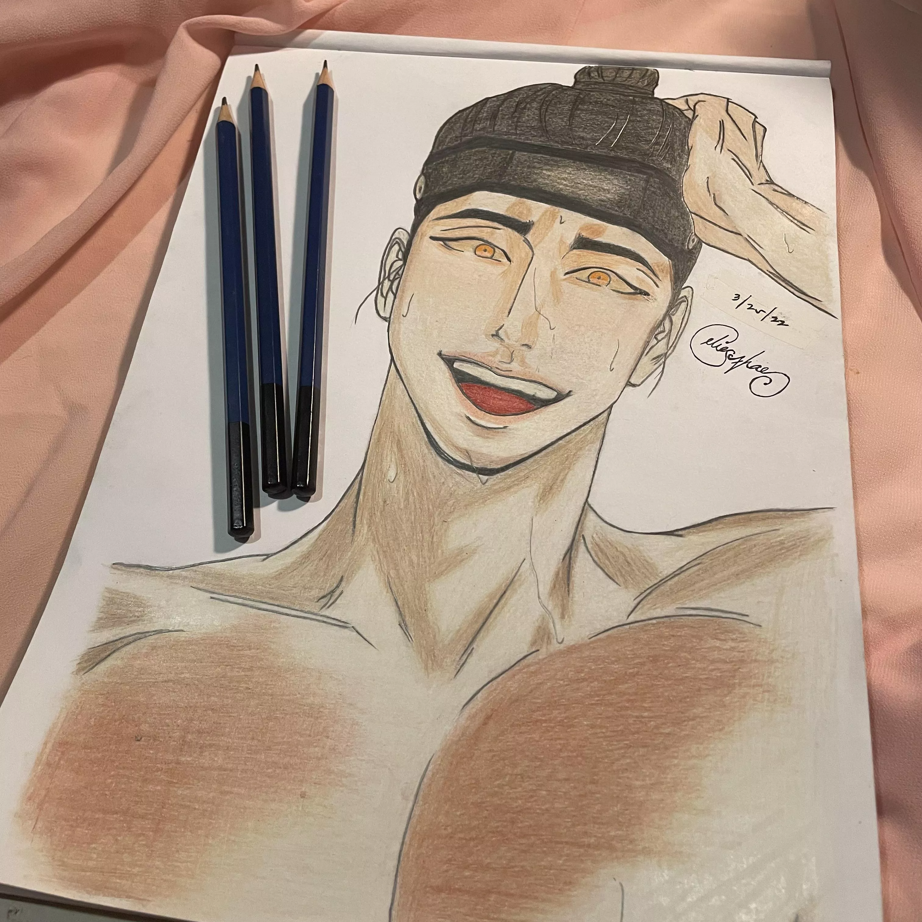 My drawing attempt of this scum seme/gong (Painter of the Night) posted by eliesczhae