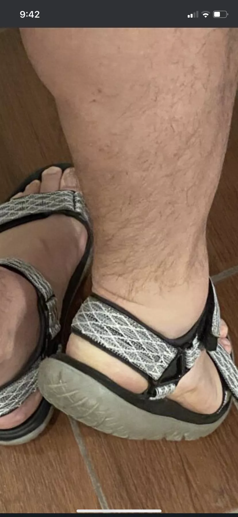 My feet are really tired after a long walk. Are you going to help me take these sandals off? What next? posted by Boowitlittled