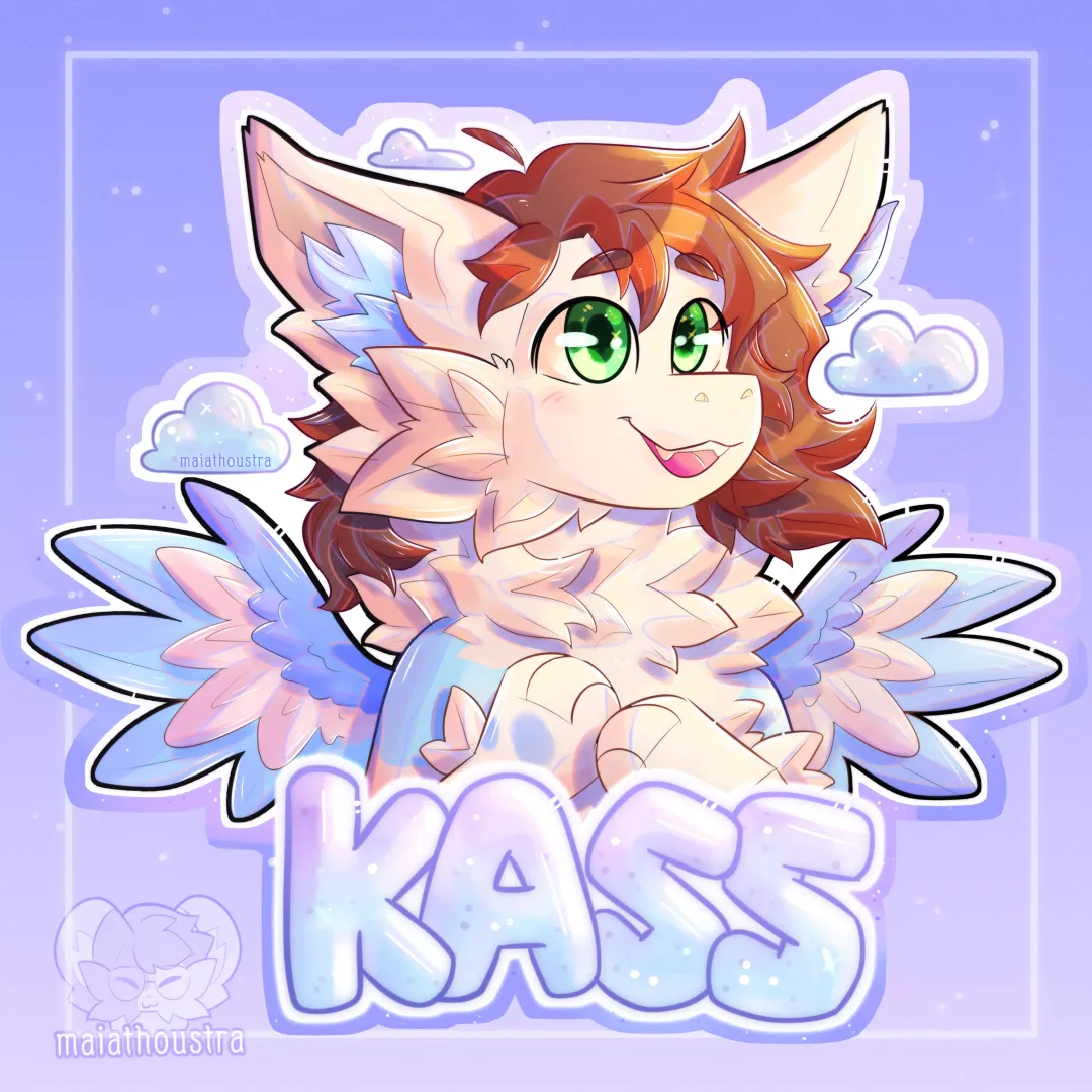 My first badge ~ commission for Kass, art by me @maiathoustra posted by maiathoustra