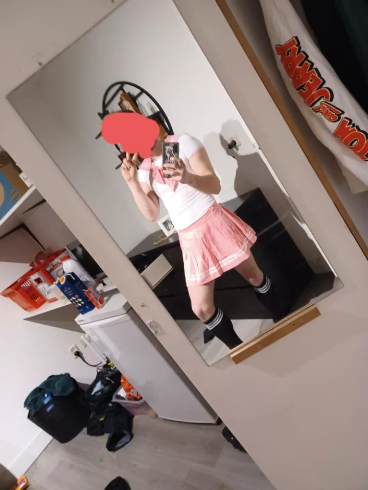 my first fembou outfit🥰 srry for not showing my face !!! bdw do i look good in it or is it to tight ?? posted by balmycoin