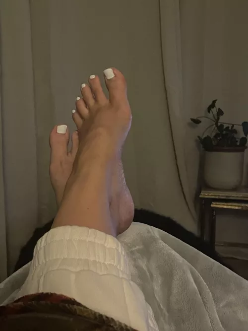 My first time posting - British girl with a new pedicure. How do you like them? by sergvinclare