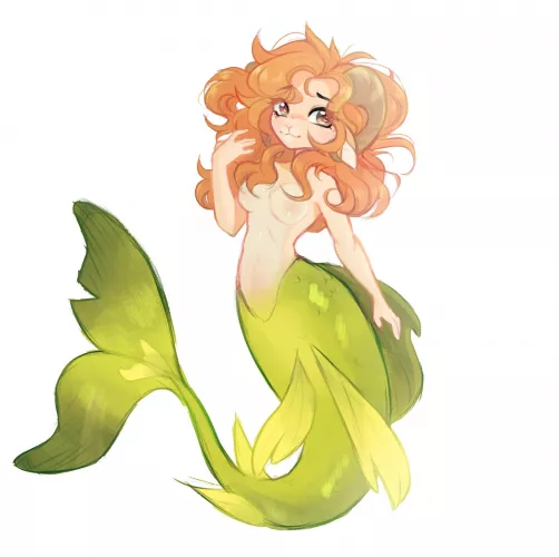 My fursona as a mermaid for #mermay (Art by me, Smallfrystreams on Twitter) by jameedodger