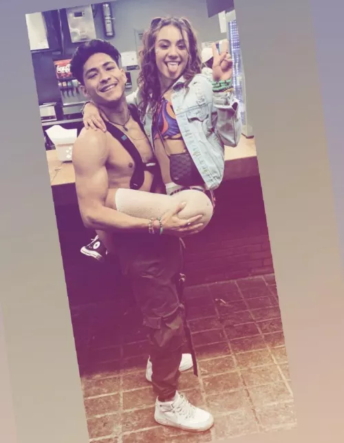 My gf at the rave with her gym buddies by Daddy13-