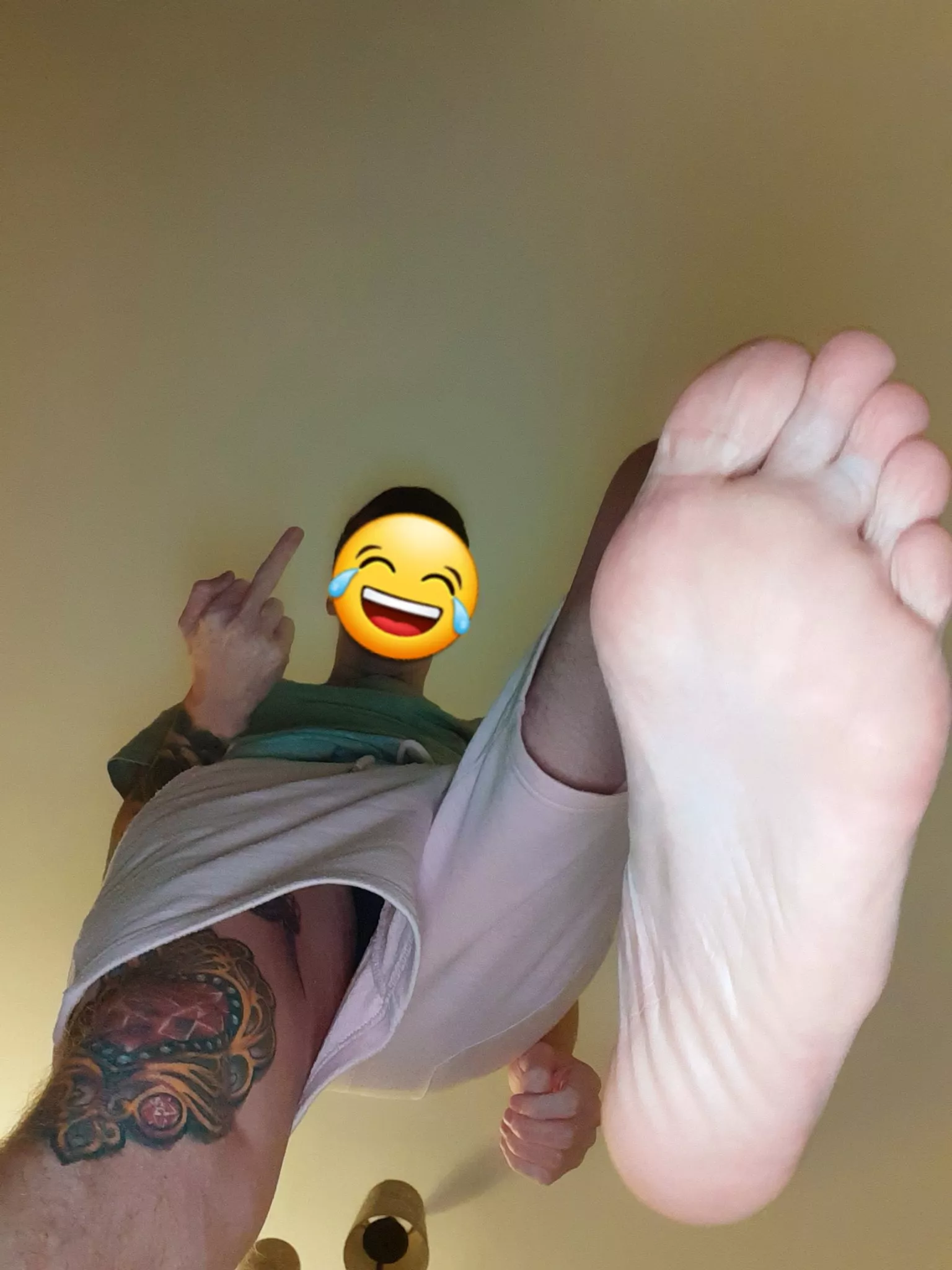my huge perfect foot !! I bet you zoomed in too😈 posted by gayfeetcouple
