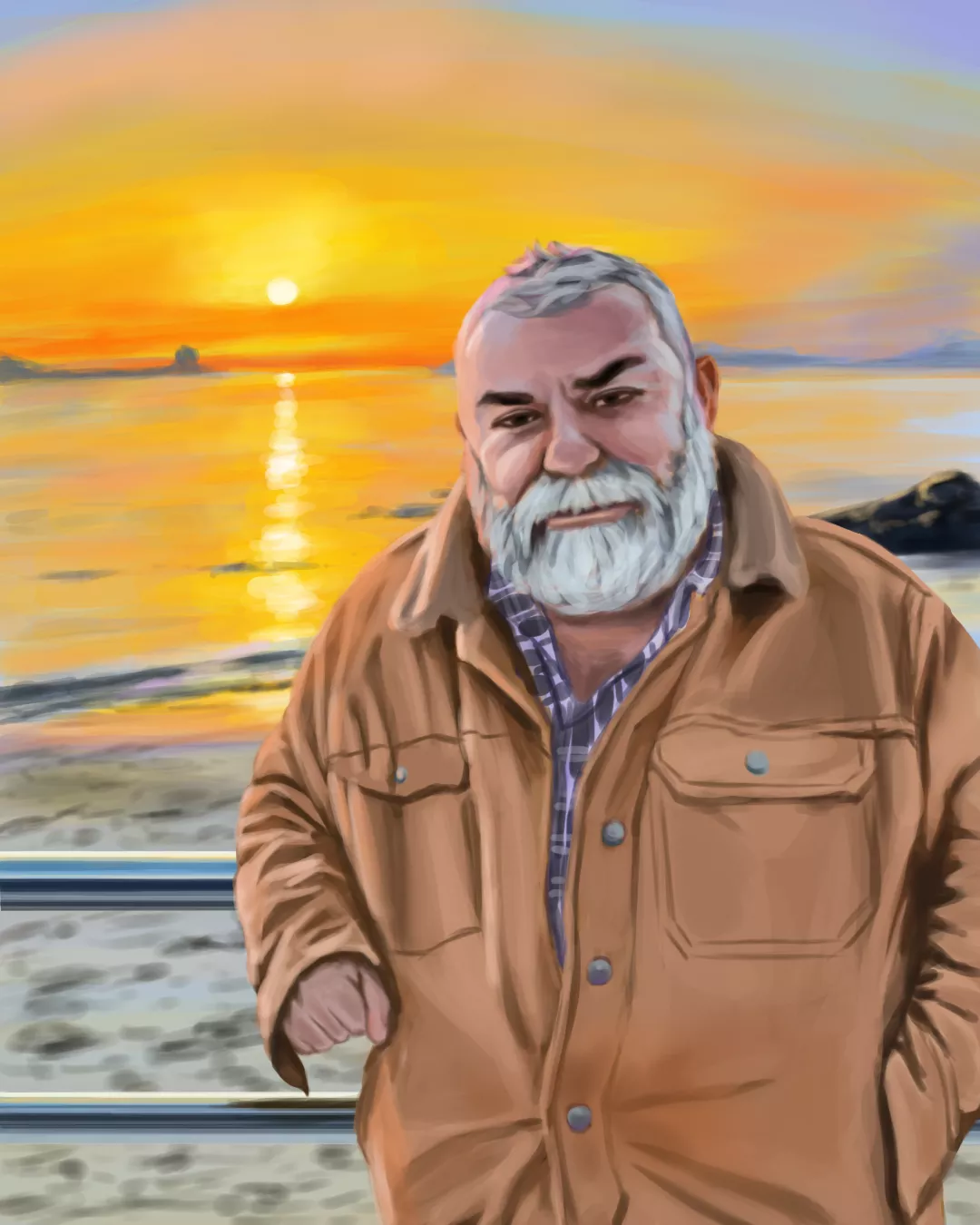 My latest digital painting of a handsome man posted by NomiDrawsBears