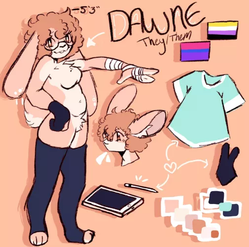 my little ref i made for my bun (art by me;@TIMIDBVNNY) by Timidbvvnny