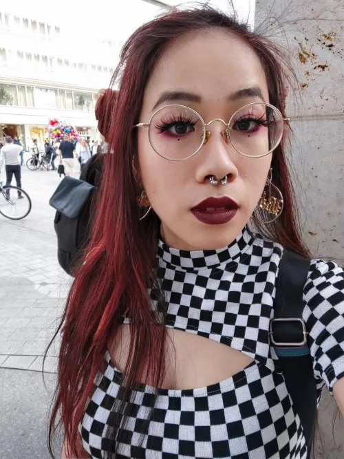 my make up for my last rave yay. Red lipstick and red eyeshadow ❤️💄 by Nakitofu