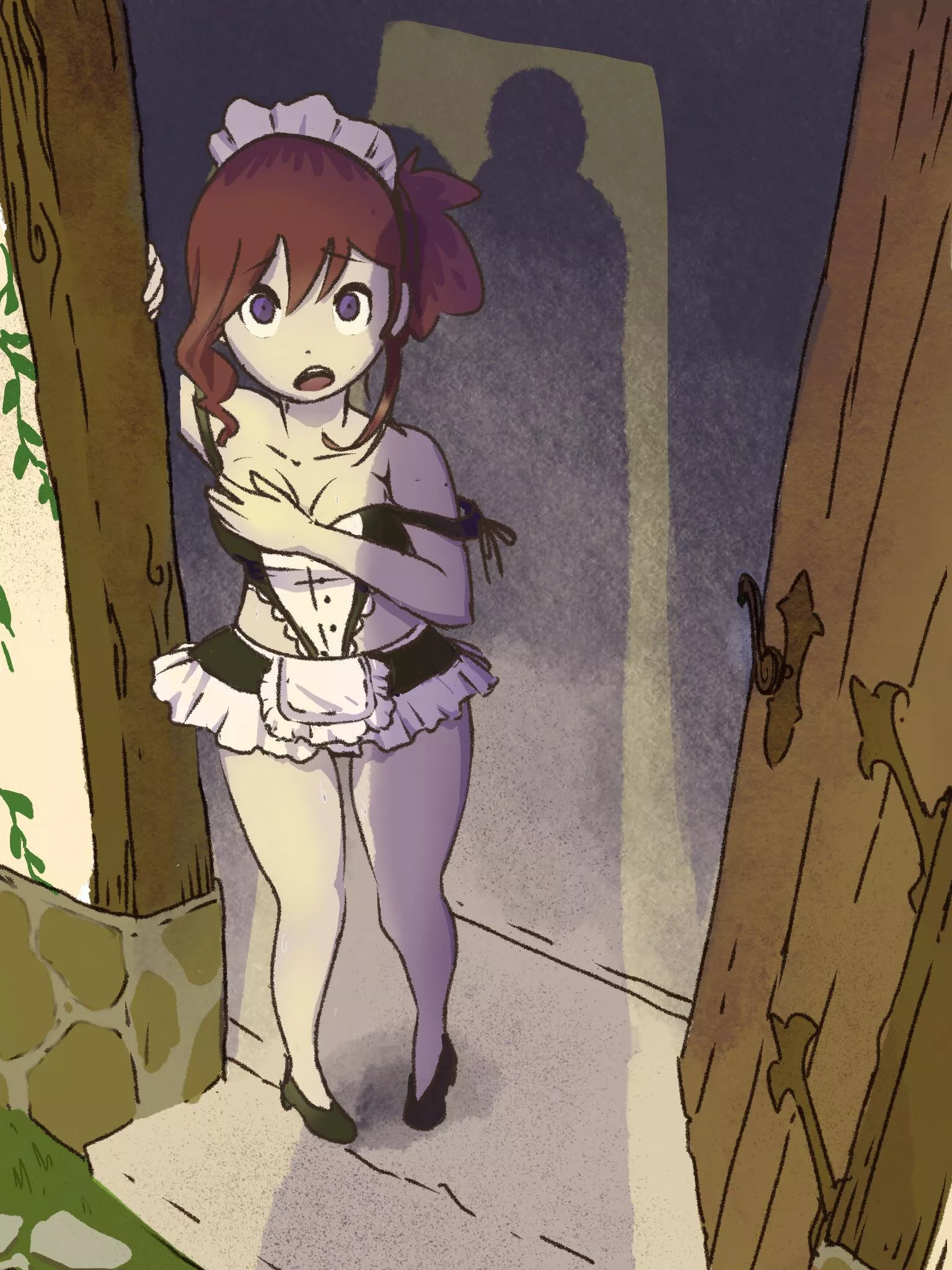 “My master owes you money? He’s not home though. Oh, you want another form of payment?” posted by Vilvog