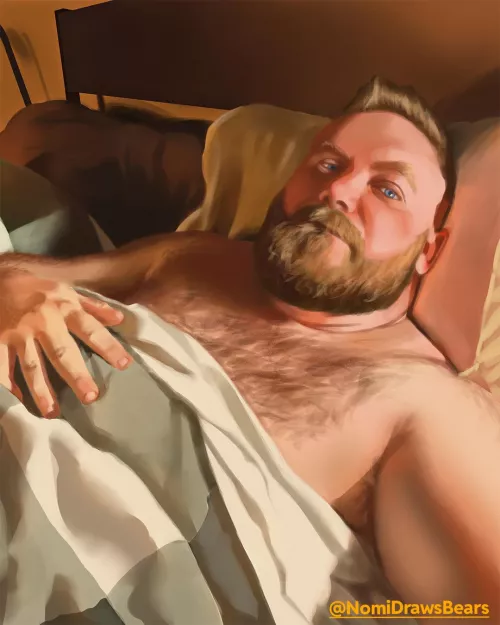 My most recent digital painting of a gay bear by NomiDrawsBears