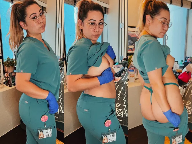 My name badge says exactly what this filipina nurse will be for you - now let me help extract that sperm sample by OurSecretPornAccount