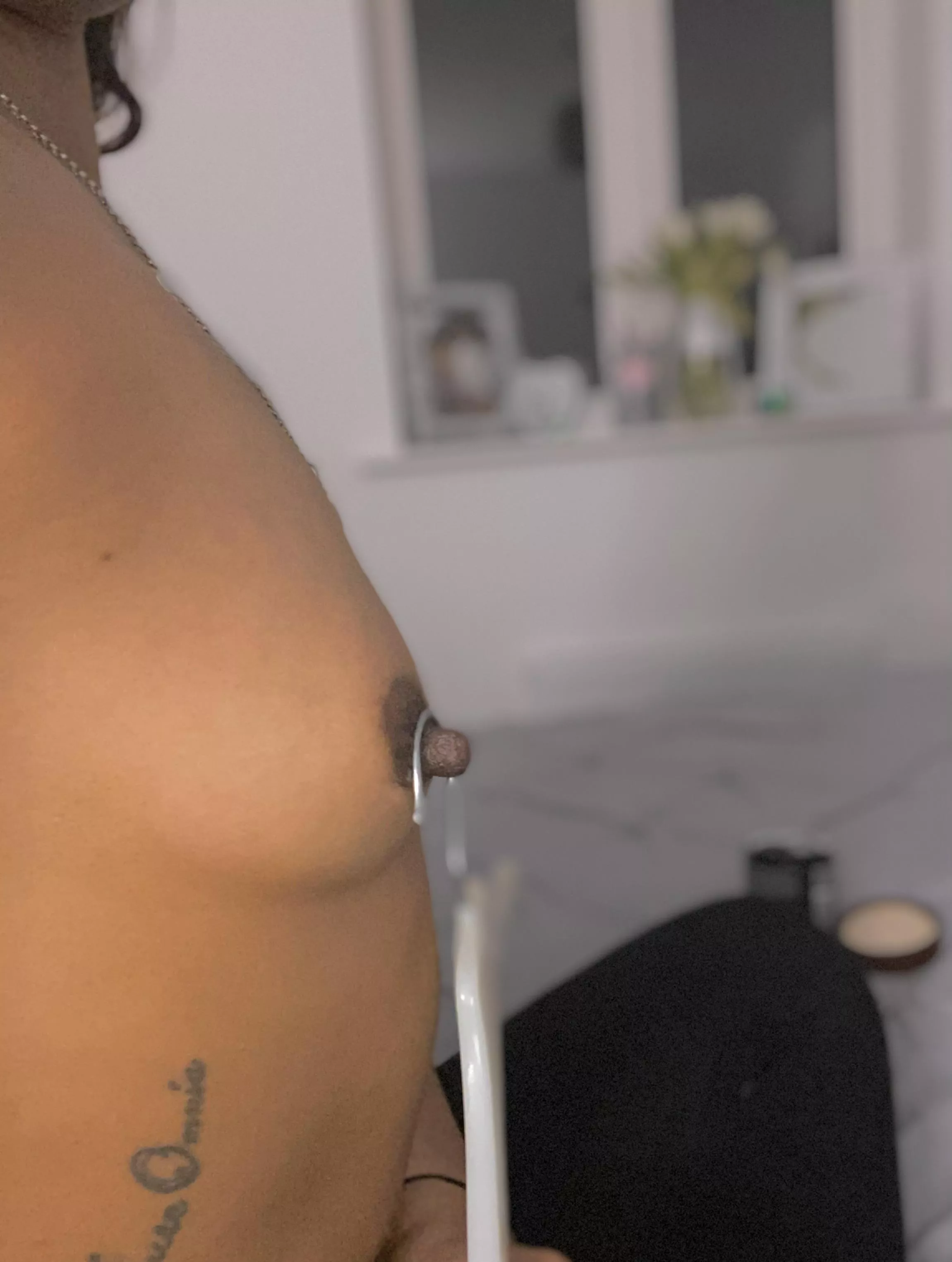 My nipples are so long I can hang coat hangers on them. Does that turn you on? They’re a mouthful, be a good boy and open wide👅 posted by HoneyPot187