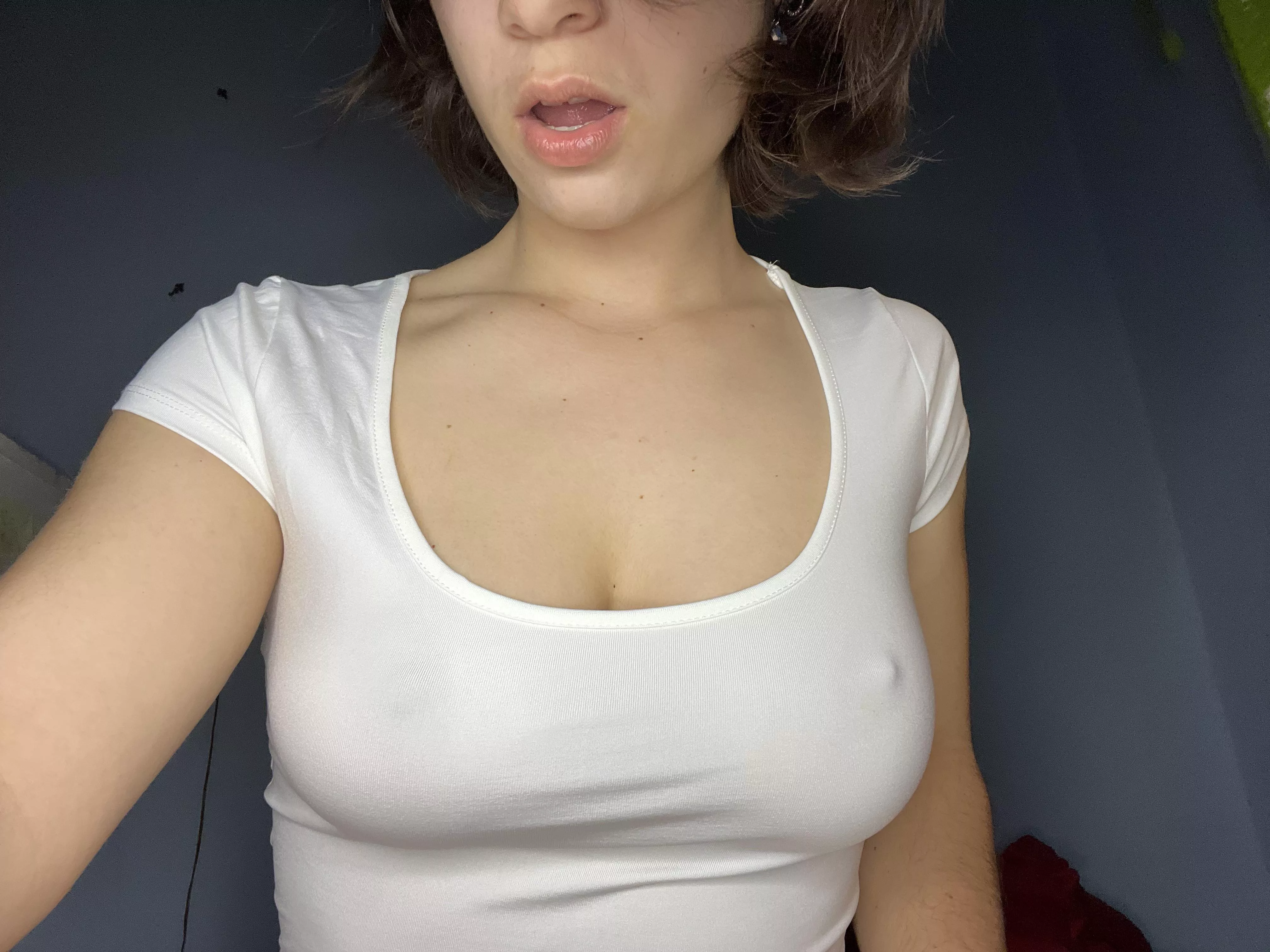 My nips poke so much through this shirt! posted by Julia_bird01