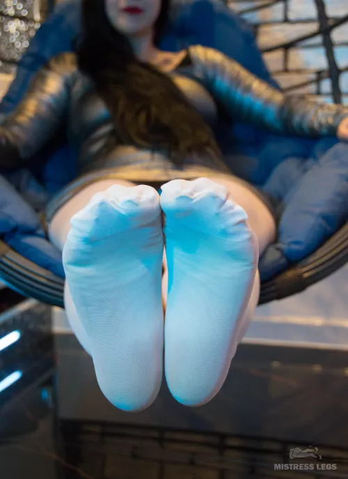 My pantyhose fet will warm your face, just put your head closer and relax. by MistressLegs