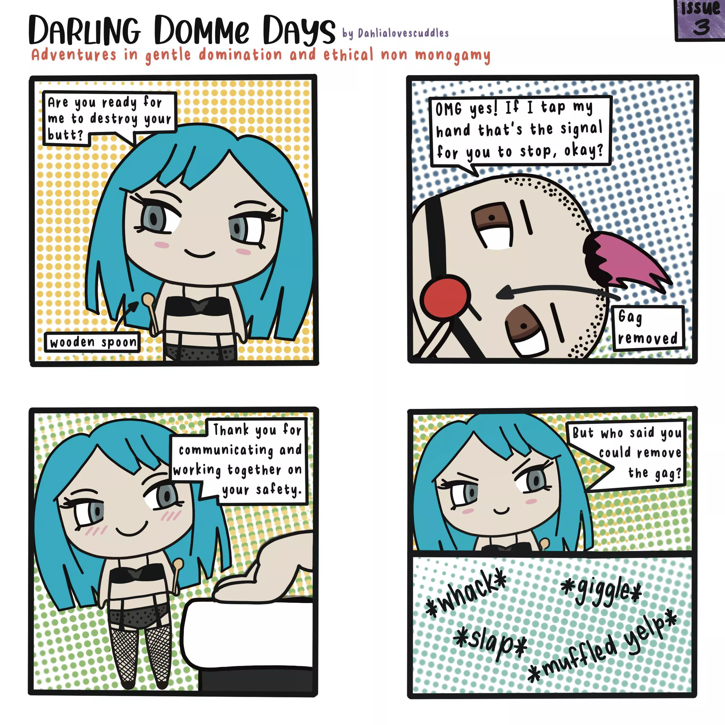 My partner requested the not-so-gentle treatment after I showed them my previous comic posted by dahlialoves
