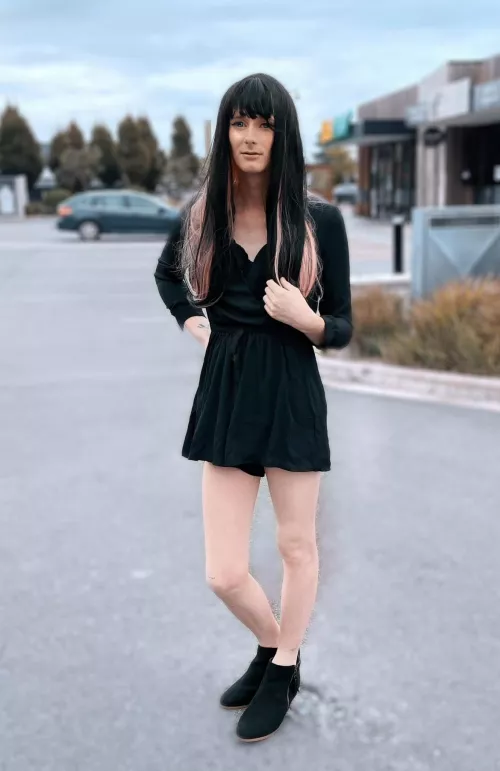 My post yesterday was my second “Official” set of photos & doing my complete transformation & going outside. This is a photo from my first time, and shows my full body, before I got my new purple wig I love! Finally accepted myself and made a by cassmoans