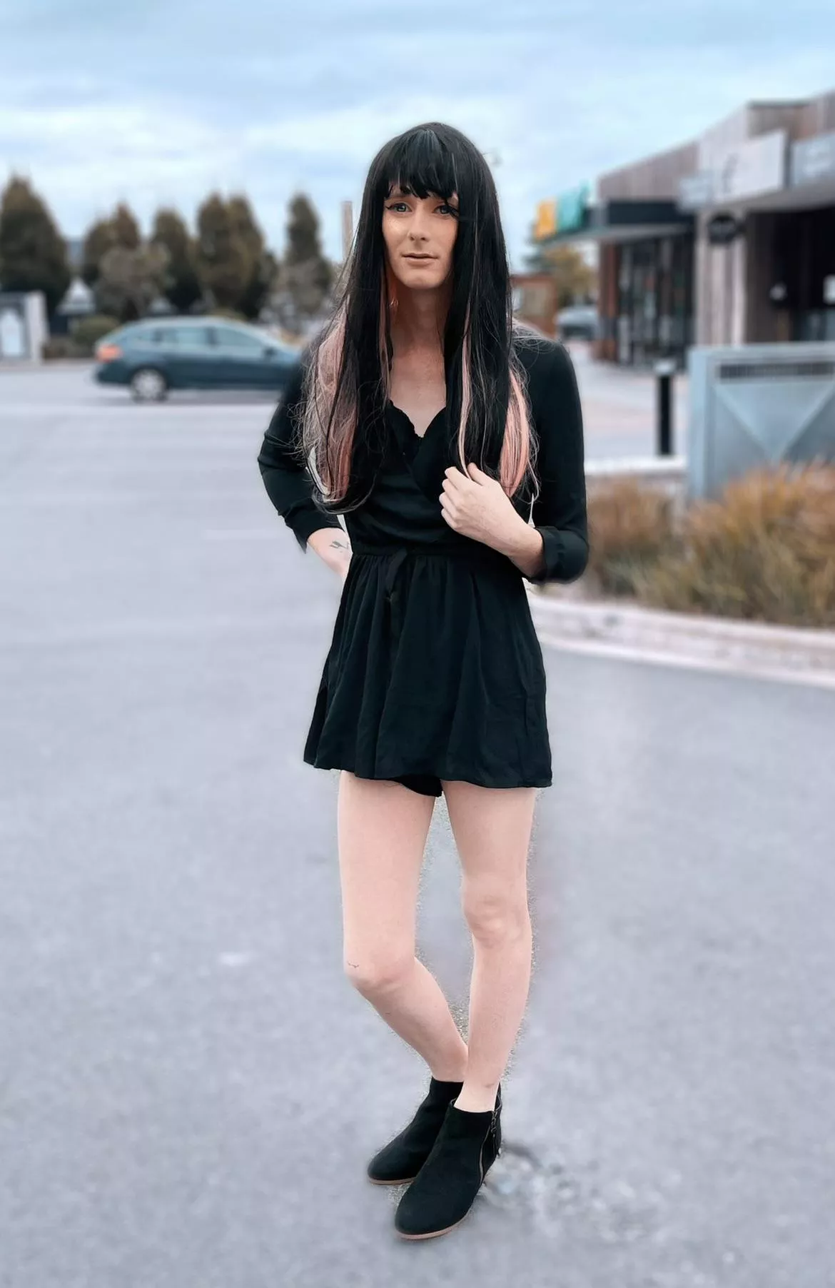 My post yesterday was my second “Official” set of photos & doing my complete transformation & going outside. This is a photo from my first time, and shows my full body, before I got my new purple wig I love! Finally accepted myself and made a posted by cassmoans
