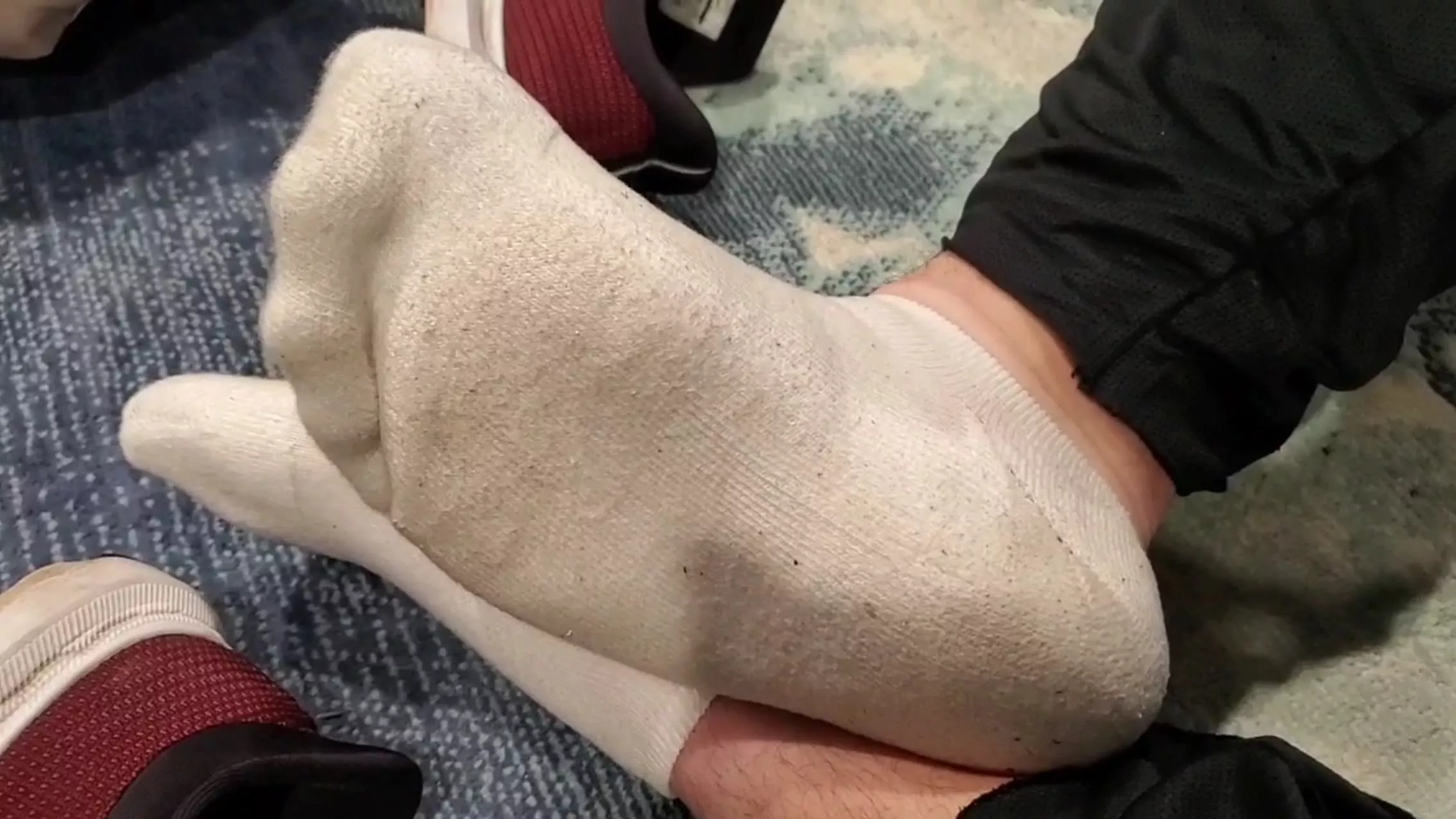 My sticky, dirty workout socks on my hot feet posted by Sckb4u