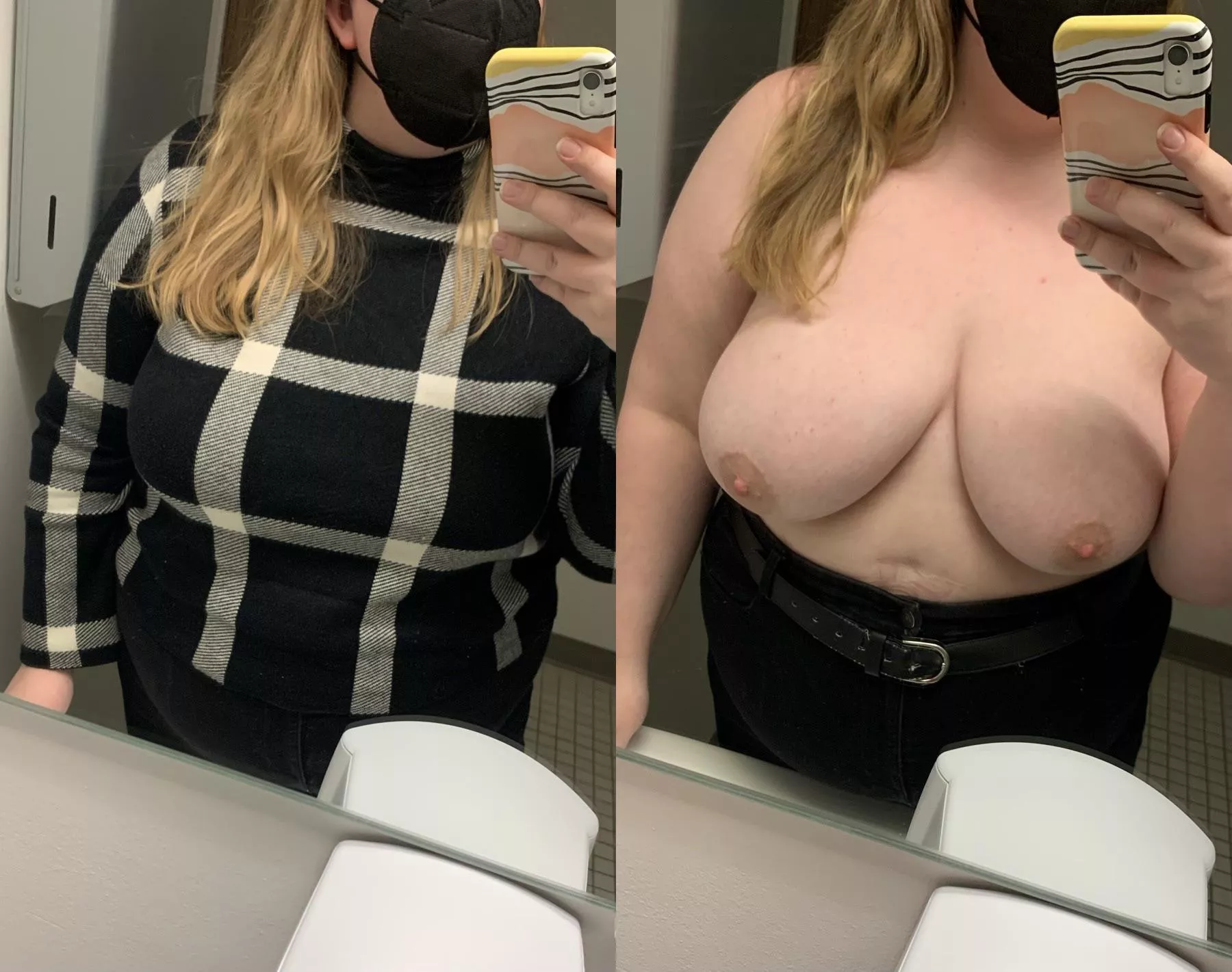 My tits always seem to be out when I’m in the office bathroom posted by yessir_goodgirl