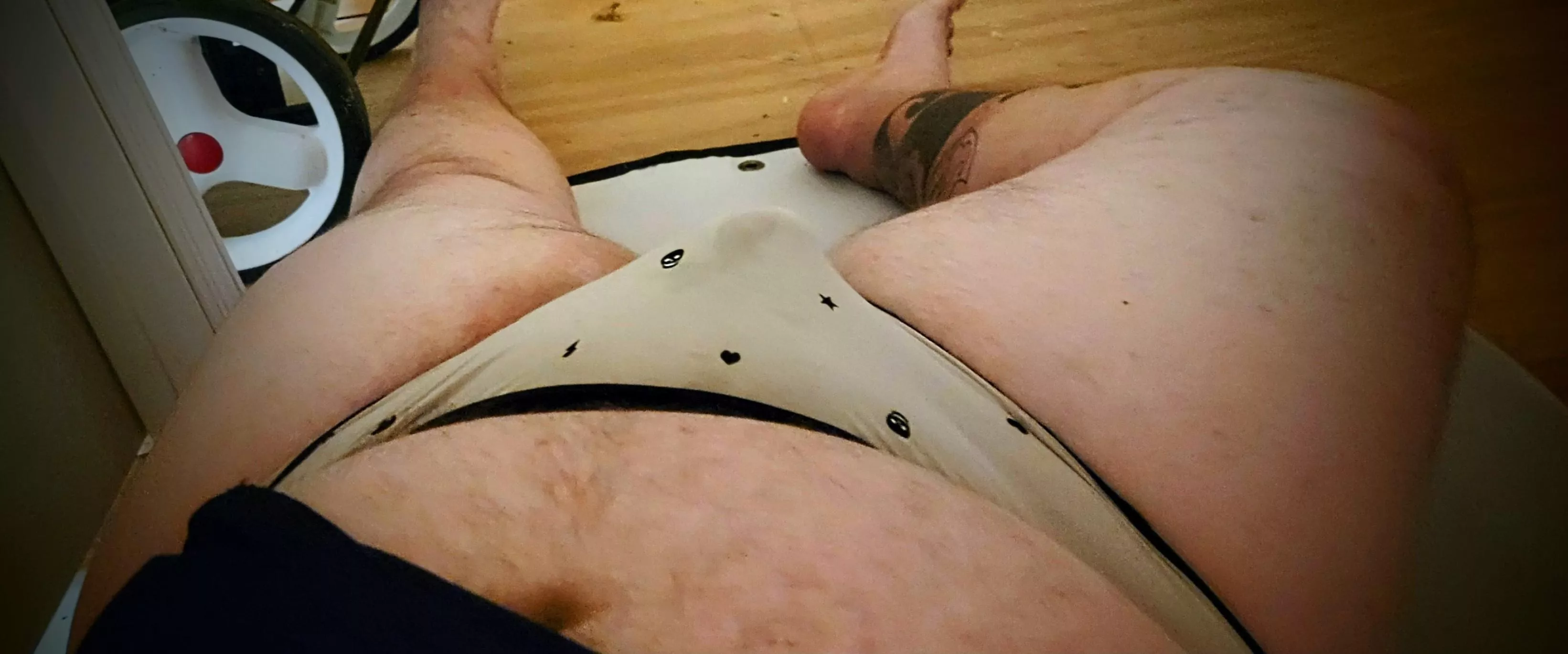 my wife made me wear these. posted by dirtyhippie8727