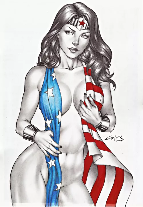 Naked Wonder Woman (Carlos Braga) [Wonder Woman] by Difficult-Tower-6409