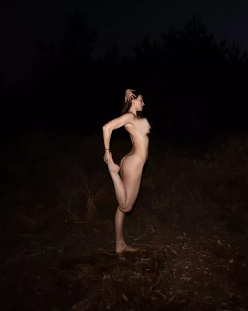 Naked yoga in the woods by bellaballerina_