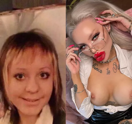 Natural me vs fake (and happy) me ✨ I got fresh lip fillers btw, 18cc now and will get more cc soon. Also 1200cc boobs is waiting ✨🙏🏼 by 2_badforyou
