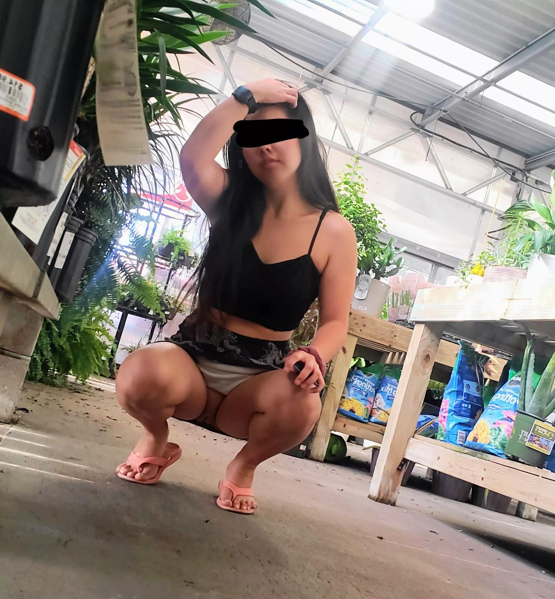 Naughty asian teacher can't help but to show o[f]f in the plant store posted by Ziawatts