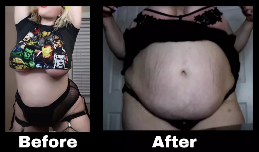 Nearly 1/3 of goal size? Is it supposed to be this easy to sit around and give my greedy tummy every last calorie and fat it wants? Fine! You talked me into it. by KJGains