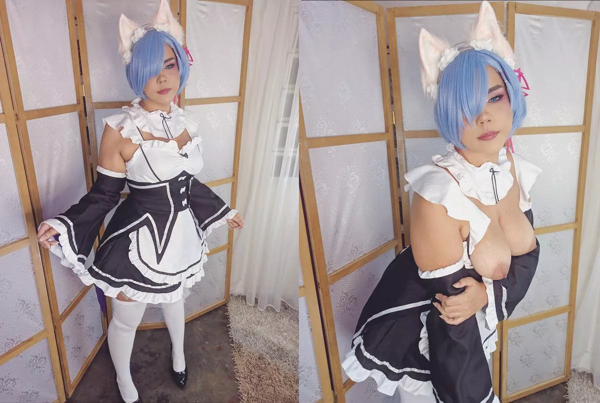 Neko Rem! Rezero by Mariigabiicosplay posted by mariigabiicosplay
