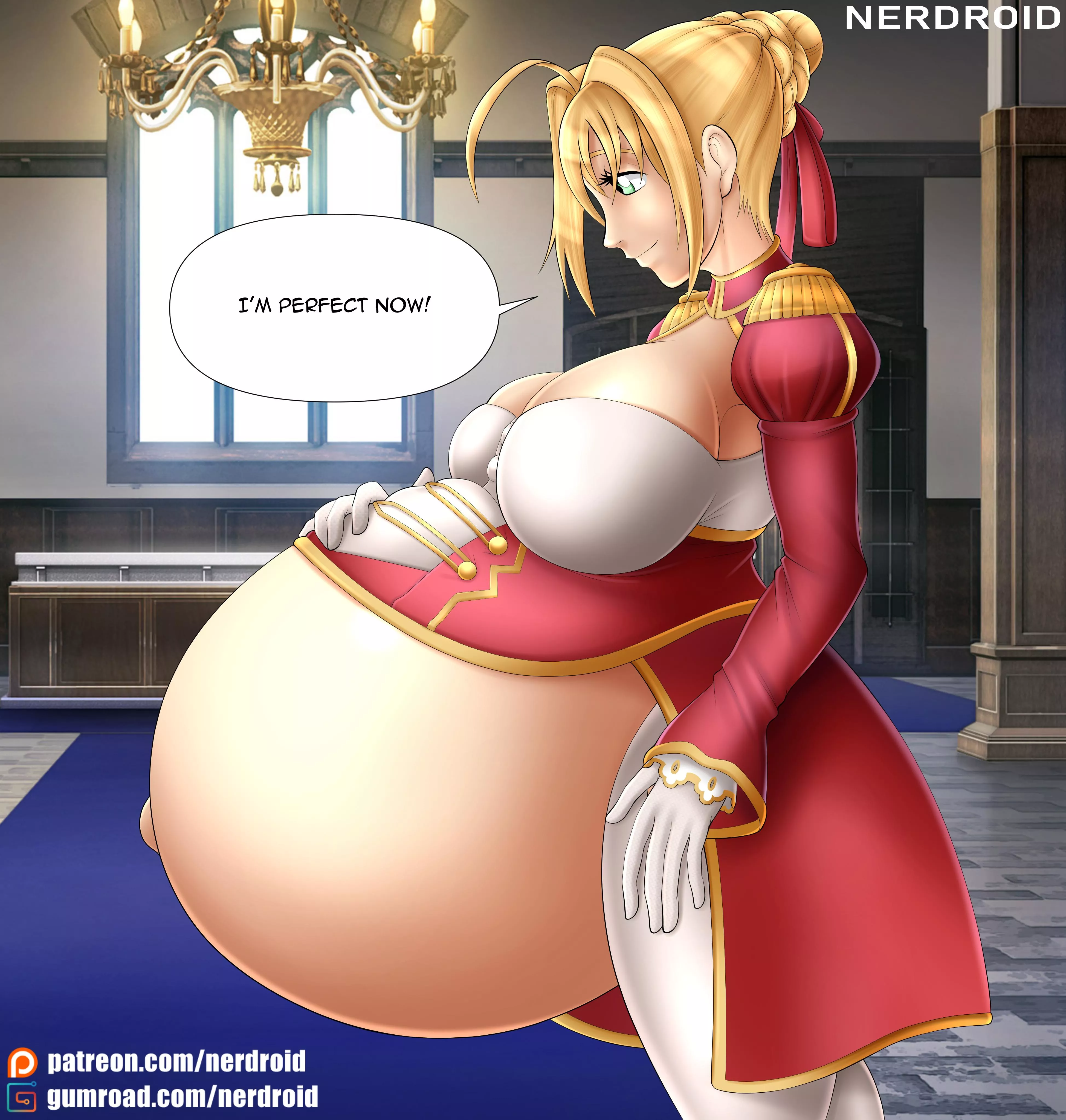 Nero Claudius pregnant from Fate/EXTELLA - Art by me(NerDroid) posted by Ner-Droid