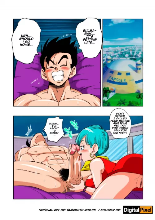 New Bulma color Edit 😋💦 B-B-Bulma? What are you hiding under your dress?😳 [Original art by: Yamamoto]-(Colored by me) by DigitalPixel01
