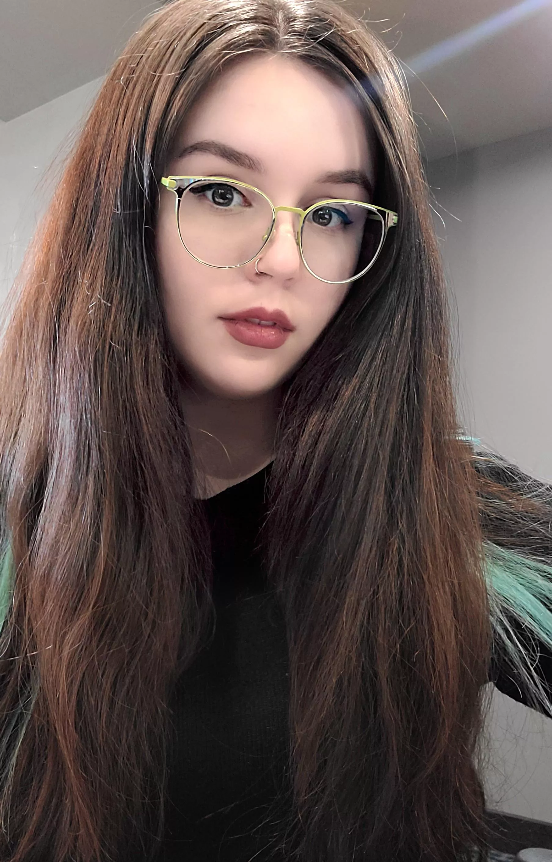 New glasses means new selfies 😊😇 posted by greenst0n