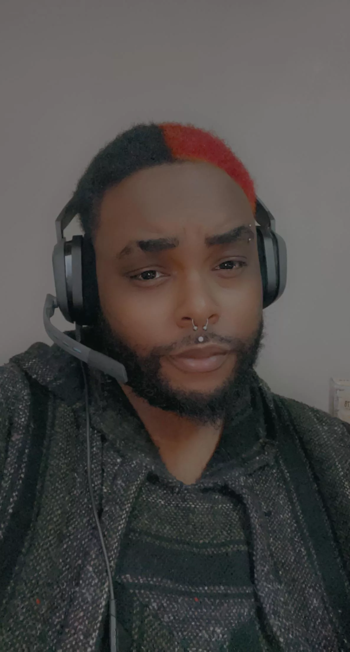 New hair color, messy beard and my astros 😂🤍 posted by GayTrapKage__