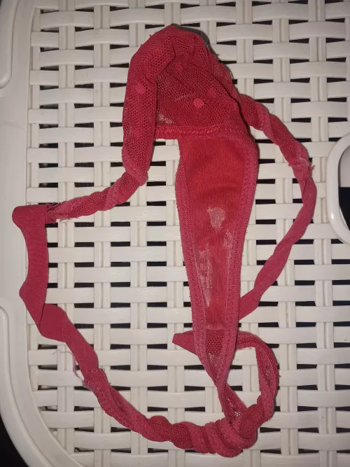 Nice pussy stained red thong by Bigwazza12