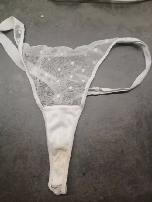 nice white pussy stained thong by Bigwazza12