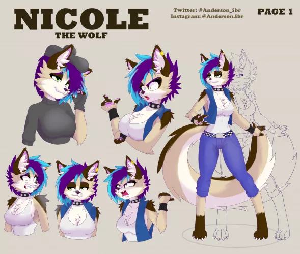 Nicole the wolf (art by me; Commissions open! Info in coments) by Andy_fbr