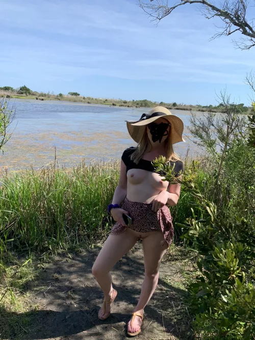 No bra or panties makes it easy to flash 😁 by Couple_of_Perverts