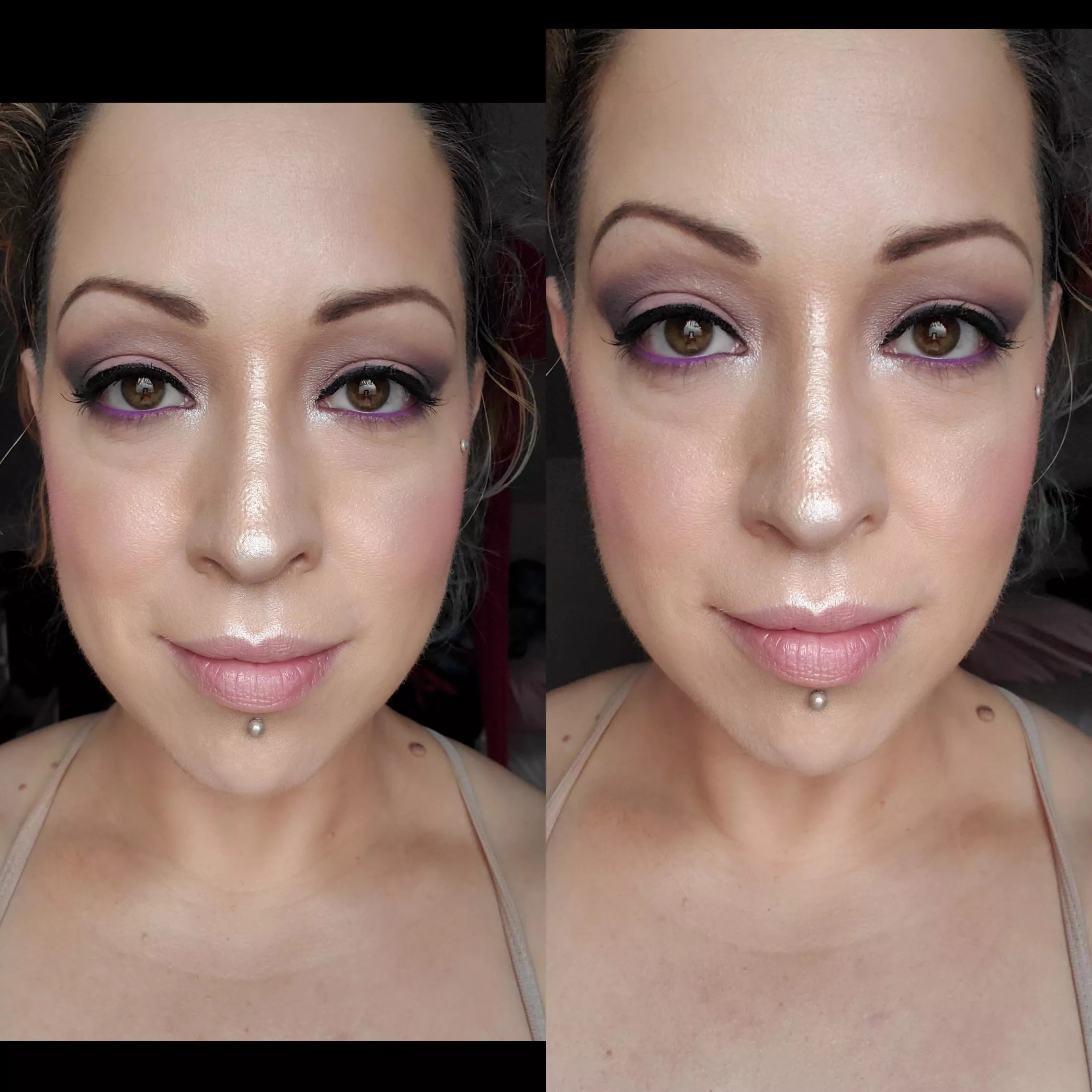 No lipstick yet cuz I'm gonna do my hair and I don't want my hair to get stuck in it, but this is today's makeup posted by lilmistressfluffy