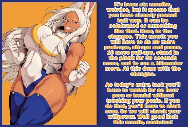 [No Nut Year] [Challenge] with [Miruko] (Part 6). [My hero academy] [Rumi Usagiyama] [Orgasm denial] [Femdom] [Training] [Artist: cervina7] by Forward_Vermicelli28