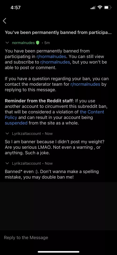 Not a nude…but as a big guy I don’t feel comfortable putting my “weight” in anything online. I posted once to this sun, and was literally banned because I didn’t put my weight in the title of my post. No warning, no nothing. by Lyrikzaltaccount