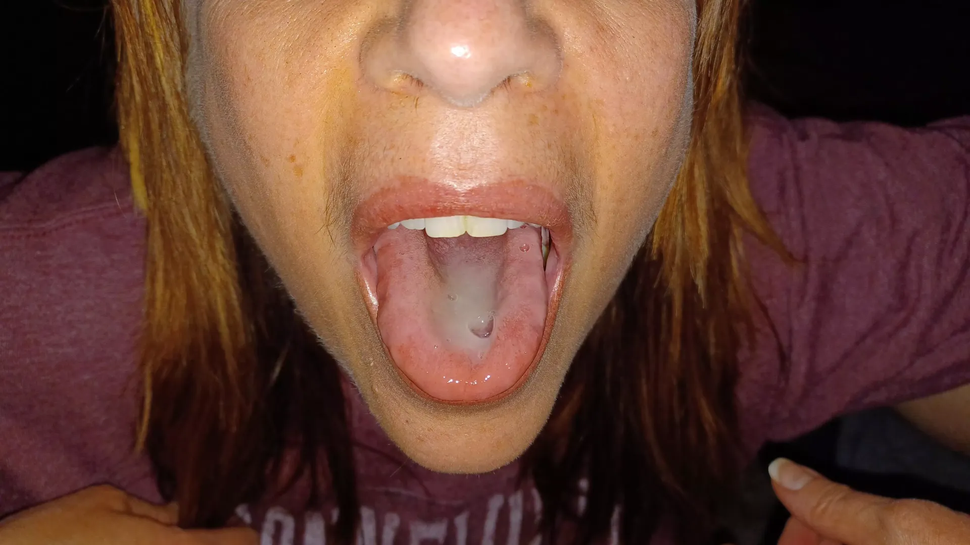 Not the best pic, but a mouthful of cum extracted from hubby's cock. by OralVixen71