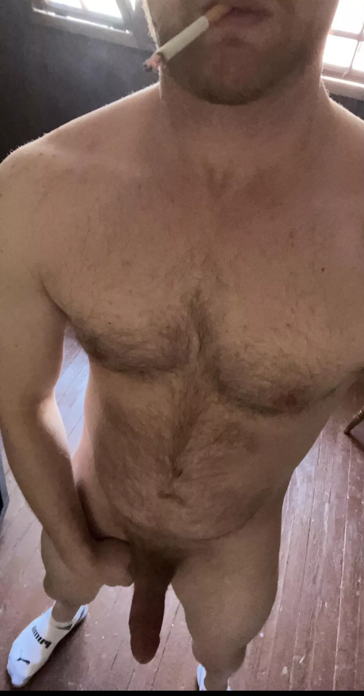 Nude smoke break. Who’s joining? posted by Oneman800