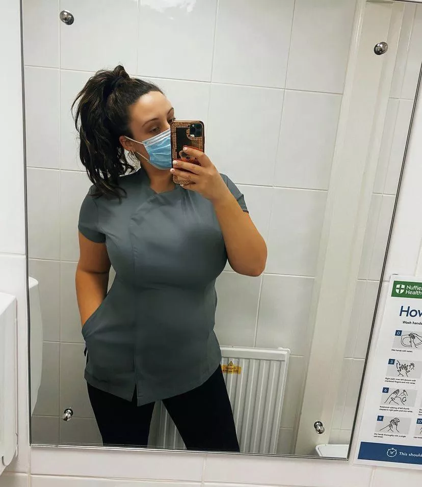 Nurse can’t hide her giant boobs! posted by yassjobbs