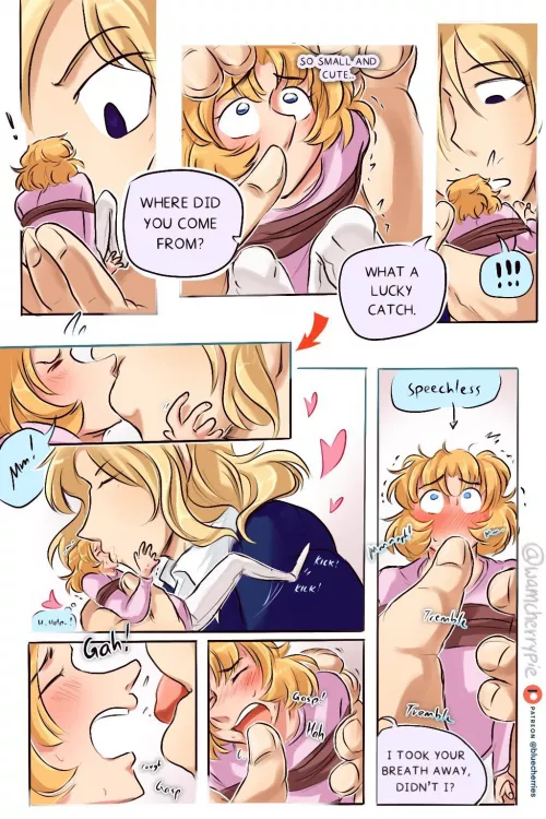 [OC] Kissed by a giantess ♡ by wamcherrypie