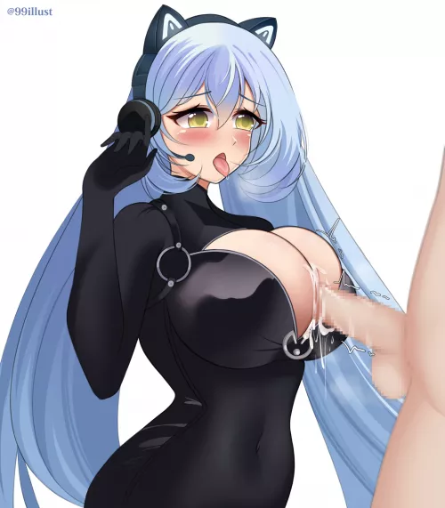 [OC] Messy paizuri in tight catsuit by bdhentai