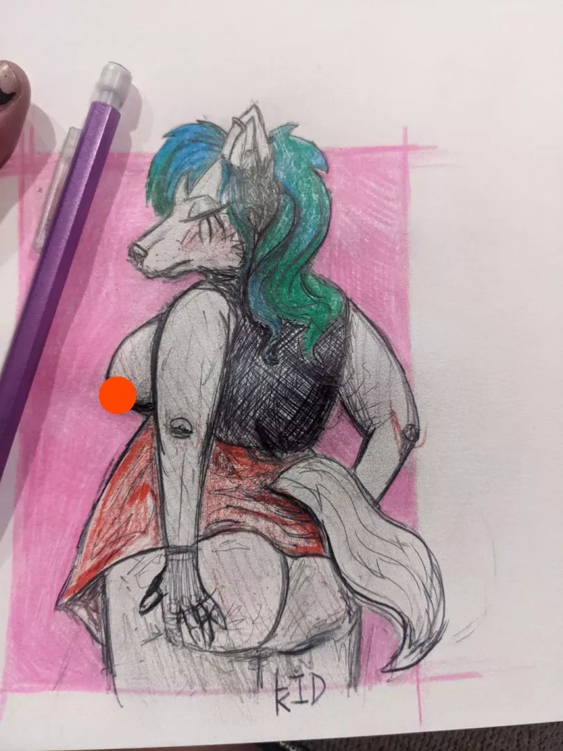 [OC] my fursona , haven't named them yet :3 [art done by me] by scumypup