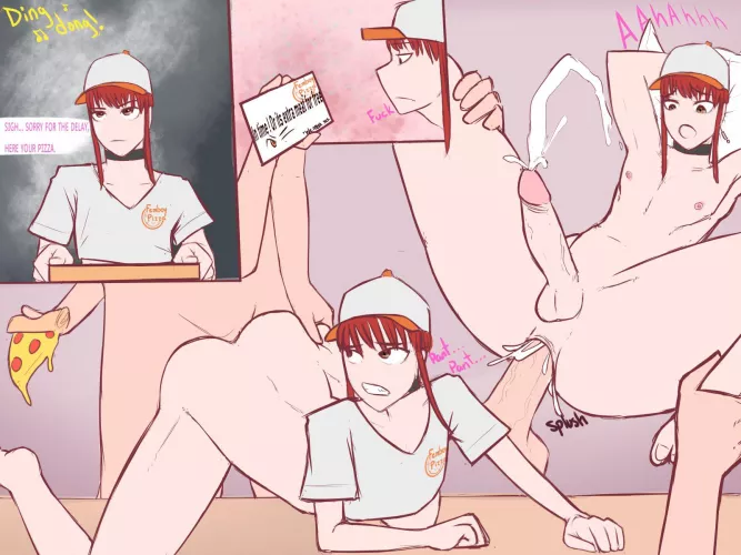 (OC) Pizza delivery boy offer extra meat for is delay by vSMile-SMile-SMilev