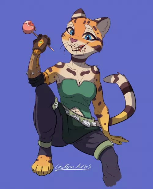 Ocelot snack ~ Art by me (@Arts_Galinn on Twitter) 🍪 by Galinn-Arts