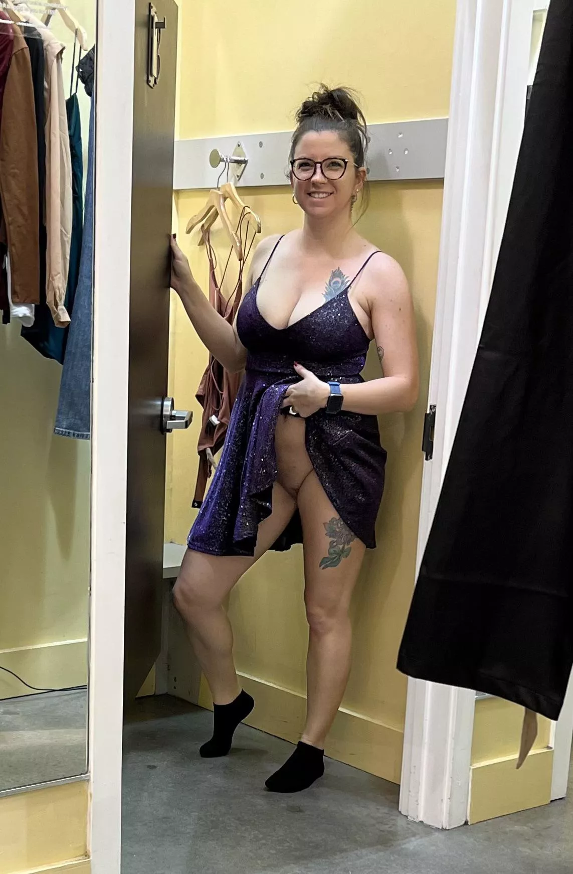 Oh, did you want to see the dress I’m trying on, or my pussy? posted by HairlessRabbits